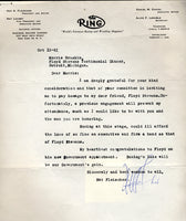 FLEISCHER, NAT SIGNED LETTER (1961)