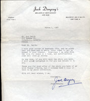 DEMPSEY, JACK SIGNED LETTER (1967)