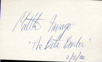 FARRAGO, MATTHEW INK SIGNED INDEX CARD