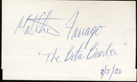 FARRAGO, MATTHEW INK SIGNED INDEX CARD