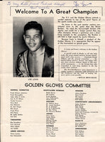 LOUIS, JOE SIGNED GOLDEN GLOVES PROGRAM (1953)