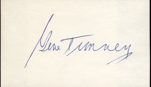 TUNNEY, GENE SIGNED INDEX CARD