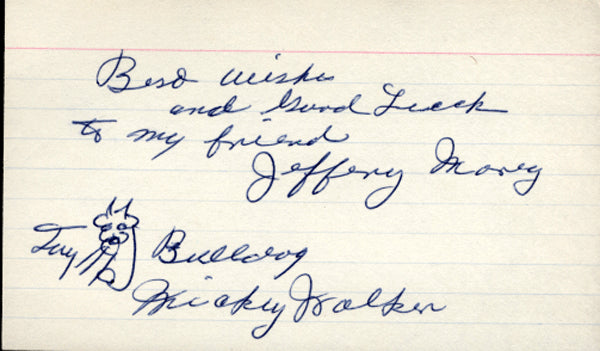 WALKER, MICKEY SIGNED INDEX CARD