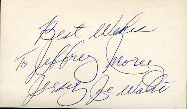 WALCOTT, JERSEY JOE SIGNED INDEX CARD