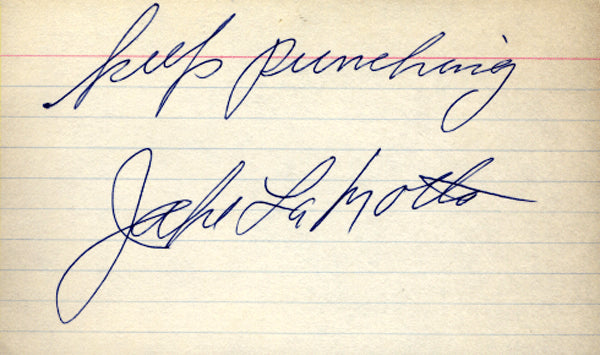 LAMOTTA, JAKE SIGNED INDEX CARD