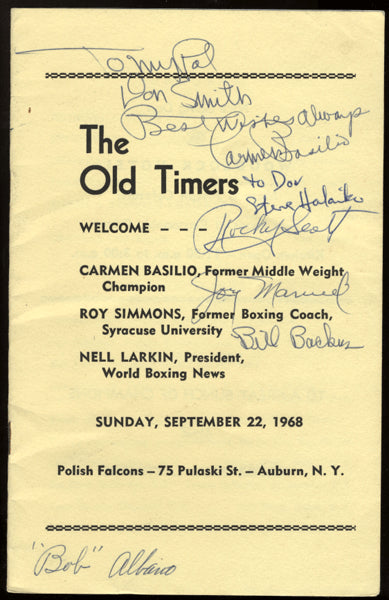 OLD TIMERS CLUB SIGNED PROGRAM (BASILIO. BACKUS)