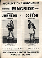JOHNSON, HAROLD-EDDIE COTTON OFFICIAL PROGRAM (1961)