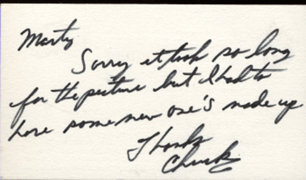 WEPNER, CHUCK SIGNED BUSINESS CARD