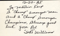 WILLIAMS, IKE SIGNED INDEX CARD