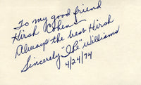 WILLIAMS, IKE SIGNED INDEX CARD