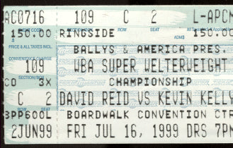 REID, DAVID-KEVIN KELLY STUBLESS TICKET (1999)