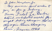 LABARBA, FIDEL SIGNED INDEX CARD