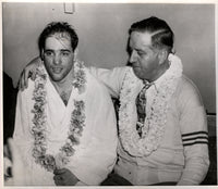 OLSON, CARL "BOBO" WIRE PHOTO WITH SID FLAHERTY