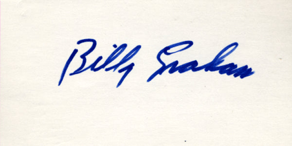 GRAHAM, BILLY SIGNED INDEX CARD