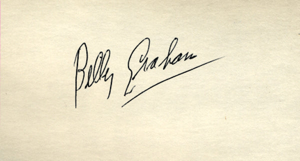 GRAHAM, BILLY SIGNED INDEX CARD