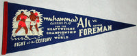 ALI, MUHAMMAD-GEORGE FOREMAN SIGNED SOUVENIR PENNANT (1974)