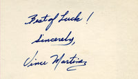 MARTINEZ, VINCE SIGNED INDEX CARD