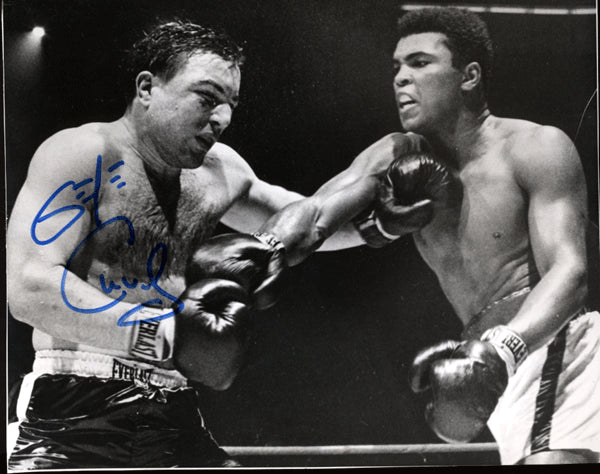 CHUVALO, GEORGE SIGNED PHOTO (ACTION WITH ALI)