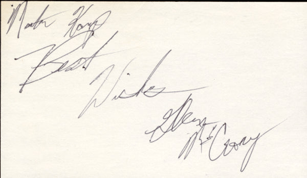 MCCRORY, GLEN SIGNED INDEX CARD