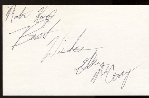 MCCRORY, GLEN SIGNED INDEX CARD