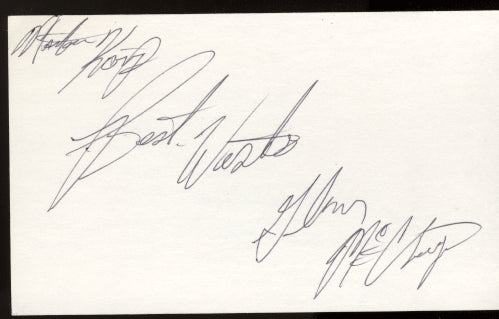 MCCRORY, GLEN SIGNED INDEX CARD