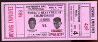 LISTON, SONNY-FLOYD PATTERSON II FULL TICKET (1963-POSTPONED)