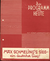 SCHMELING, MAX GERMAN PROMTIONAL PROGRAM (MID 1930'S)