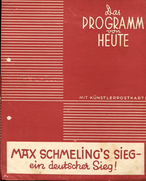 SCHMELING, MAX GERMAN PROMTIONAL PROGRAM (MID 1930'S)