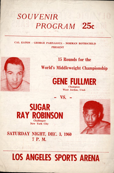 ROBINSON, SUGAR RAY-GENE FULLMER OFFICIAL PROGRAM (1960)