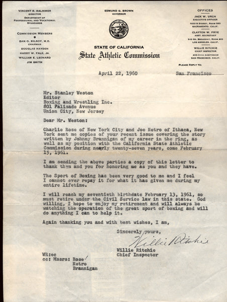 Senator Ritchie Letter RITCHIE, WILLIE SIGNED LETTER – JO Sports Inc.