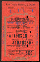 JOHANSSON, INGEMAR-FLOYD PATTERSON I STUBLESS TICKET (1959)