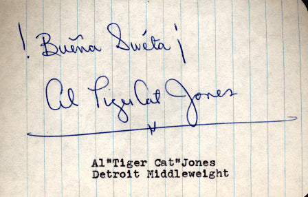 JONES, AL "TIGER CAT" INK SIGNATURE