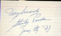 POREDA. STANLEY INK SIGNED INDEX CARD