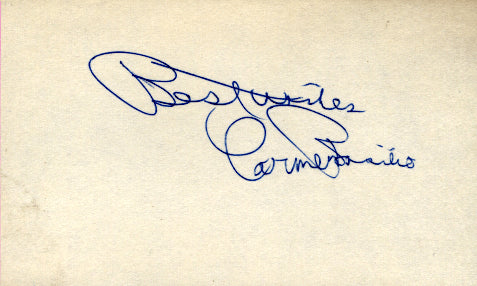 BASILIO, CARMEN SIGNED INDEX CARD