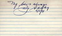 SHARKEY, JACK SIGNED INDEX CARD