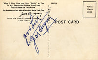 DEMPSEY, JACK SIGNED RESTAURANT POSTCARD