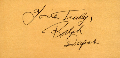 DUPAS, RALPH SIGNED INDEX CARD