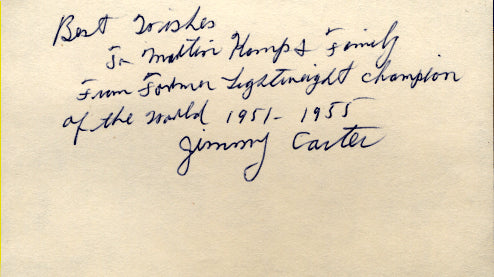 CARTER, JIMMY SIGNED INDEX CARD