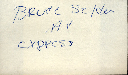 SELDON, BRUCE SIGNED INDEX CARD