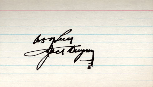 DEMPSEY, JACK INK SIGNED INDEX CARD