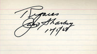 SHARKEY, JACK SIGNED INDEX CARD