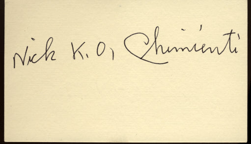 CHIMIENTI, NICK "KO" SIGNED INDEX CARD