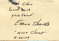 SHAVERS, EARNIE SIGNED INDEX CARD