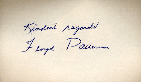 PATTERSON, FLOYD SIGNED INDEX CARD