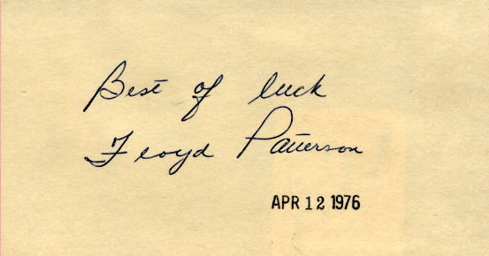 PATTERSON, FLOYD SIGNED INDEX CARD