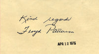 PATTERSON, FLOYD SIGNED INDEX CARD