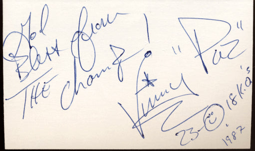 PAZIENZA, VINNY SIGNED INDEX CARD