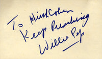 Pep,Willie Signed Index Card