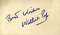 Pep,Willie Signed Index Card