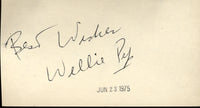 Pep,Willie Signed Index Card